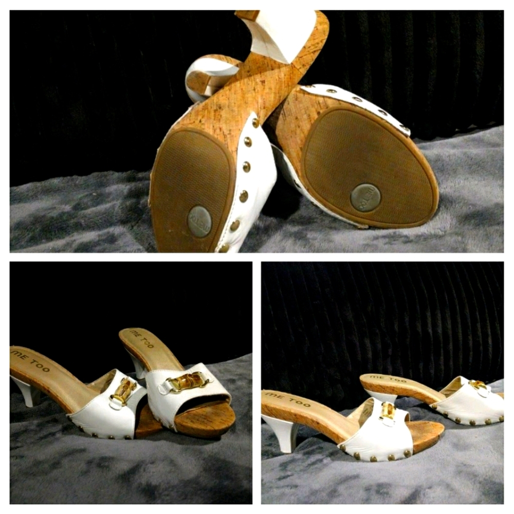 Me Too Open toe mules... like new!